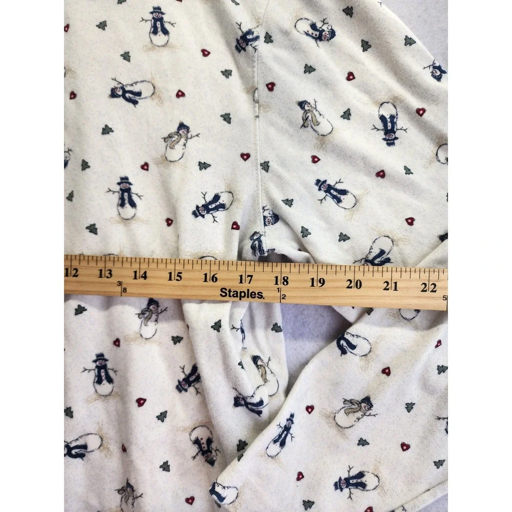 Croft & Barrow Snowman Print Mock Neck Long Sleeve Cotton Top 1X